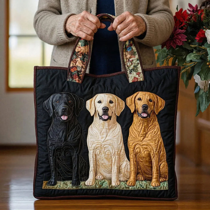 Käsintehty laukku - kolme labradorinnoutajaa